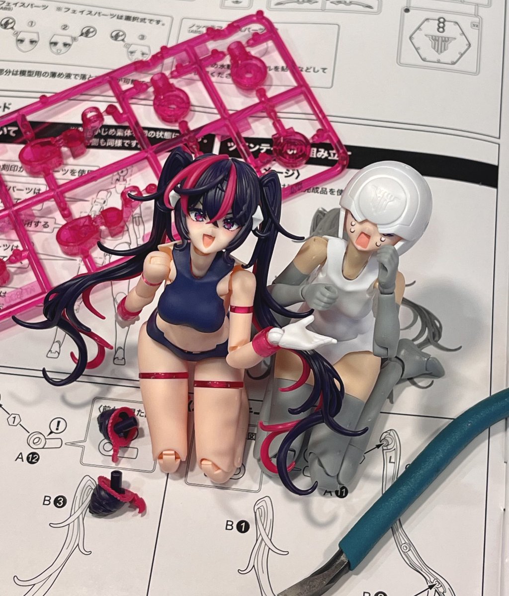 モタモタ組んで素体完成！
こちらは大泣きシャーシキットちゃん

※レイダーはスキンBなので、肌色合わせたい時はスキンカラーBちゃんを買おう！