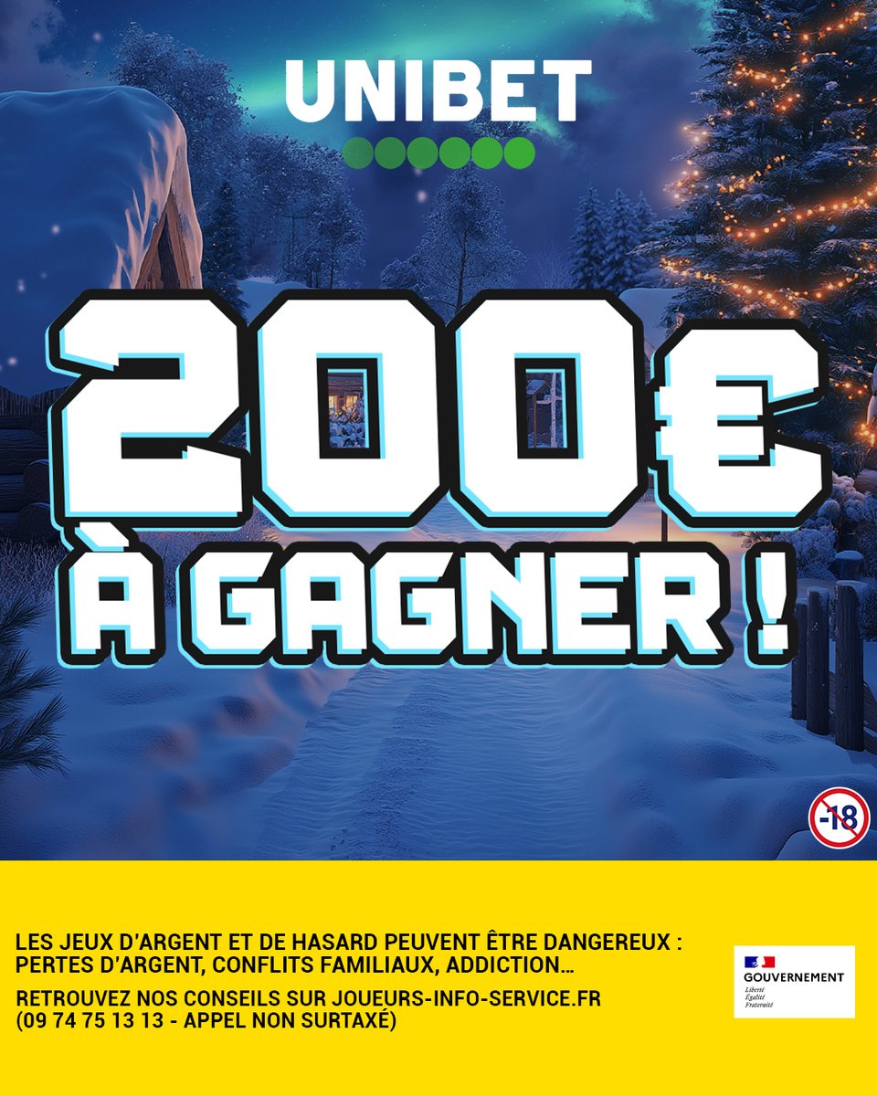 UnibetFrance's tweet image. 10 x 20€ de BonusBets se sont glissés sous ton sapin ! 🎄

🎅 RT/Follow @UnibetFrance + ton pseudo 
🍀 TAS à 16H