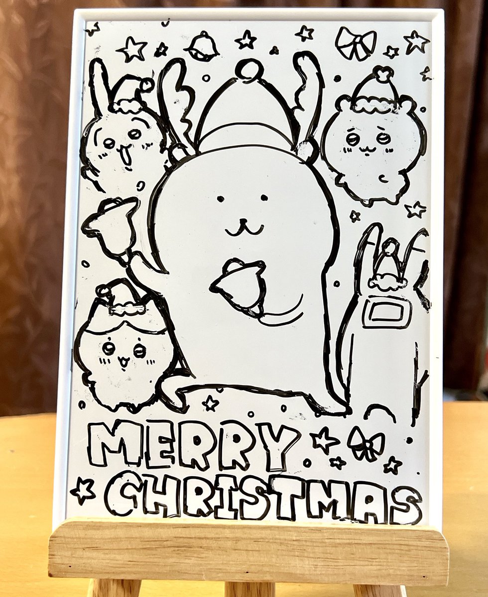 次女が描いてくれた！
メリークリスマス☆モロ☆🎄

#ナガノのくま #ちいかわ #モロ星人