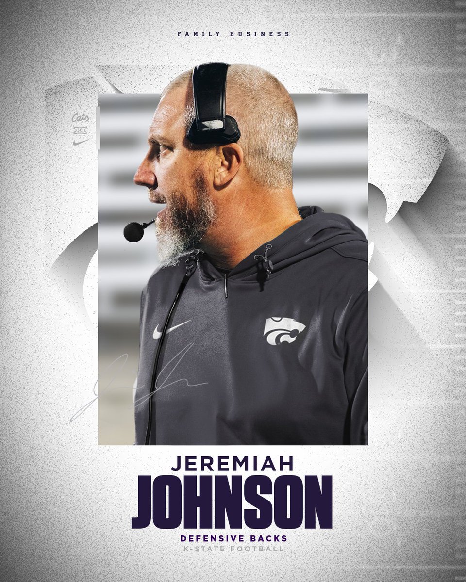 KStateFB's tweet image. Welcome @Coach_J_Johnson, Defensive Backs

k-st.at/familybusiness