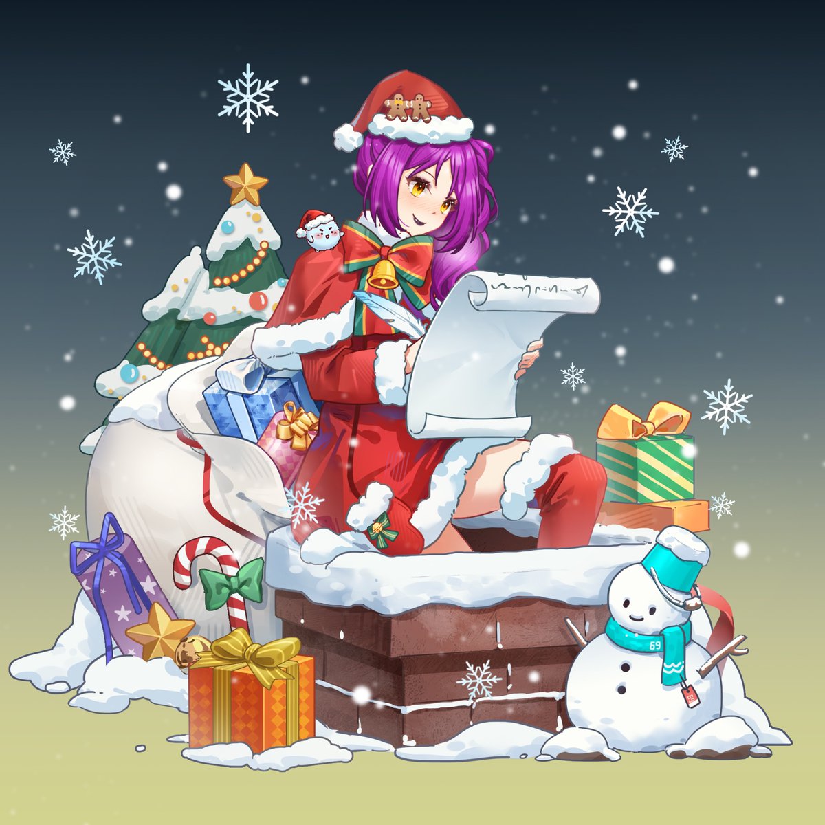 Frohe Weihnachten 🎁 

Was wünscht ihr euch fürs neue Jahr? 

Oder habt ihr euch Ziele gesetzt?

Art by: vgen.co/RUIuncia

Geschenkt bekommen von Foxy💜🥹