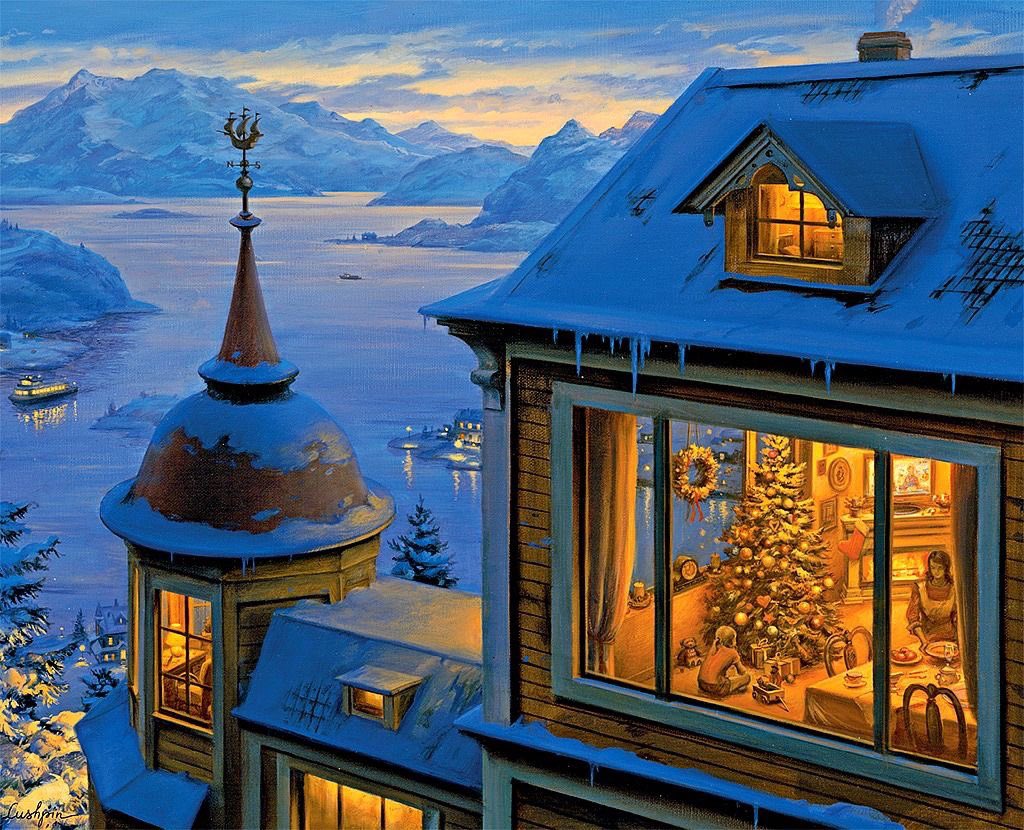 HWarlow's tweet image. Evgeny Lushpin
‘Coming Home for Christmas’
Always beautiful paintings 
Thanks my XTwitterarty. 
Back tomorrow ( Christmas Day) 
Helen🎄😊🎄Stee 🥃🚂 
Max🐶💚🙄