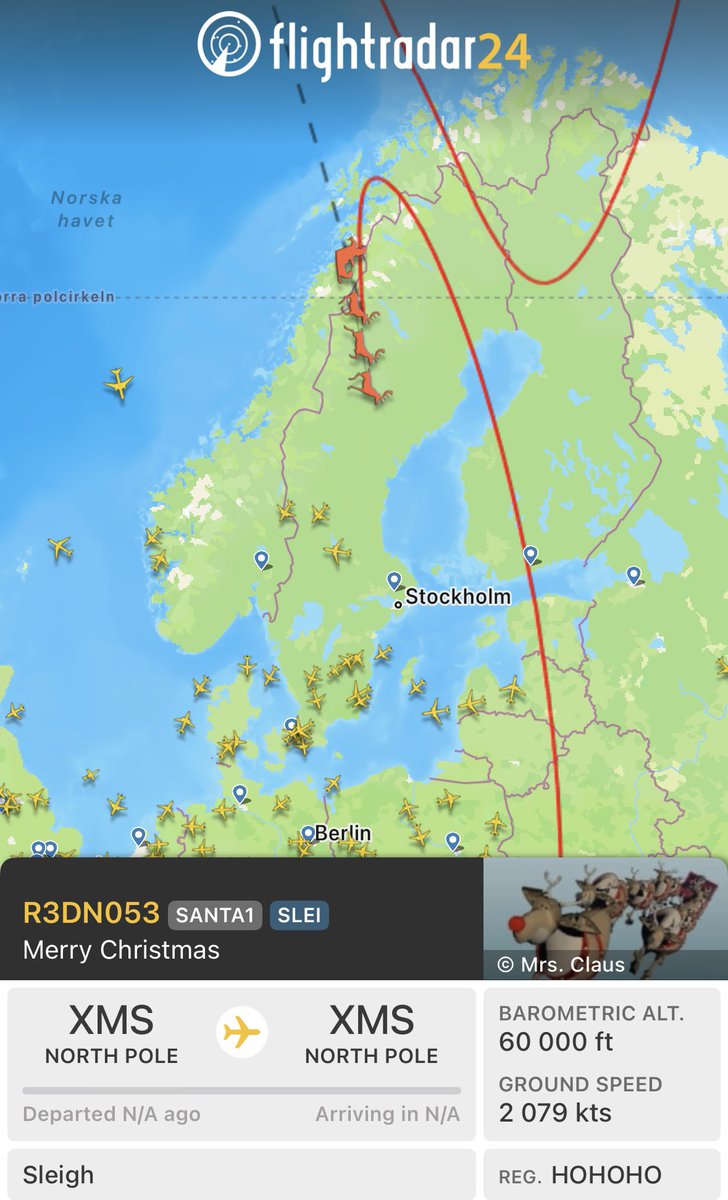 MariaCardell's tweet photo. 🎅🏼 in 🇸🇪 🎄
#santas #flightradar24 #christmas https://t.co/6ZMboOKXoB