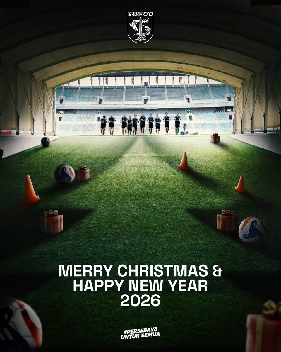 Selamat Hari Natal 2025 &amp; Tahun Baru 2026 gawe kabeh dulur Bonek &amp; Bonita. Semoga tahun 2026 dipenuhi dengan hal baik.

#Persebaya #PersebayaUntukSemua