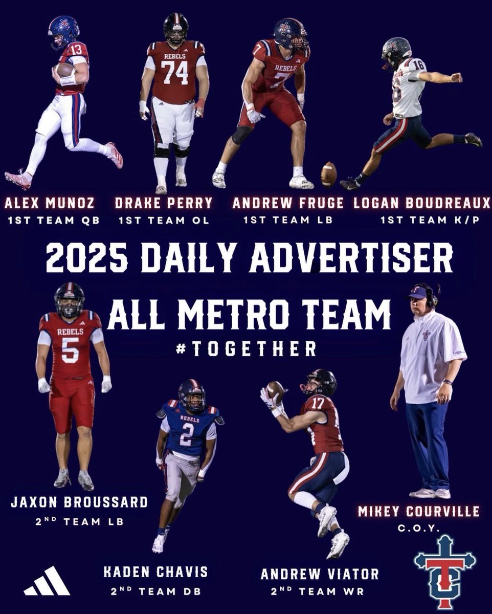 DrakePerry74's tweet image. Honored to receive 1st Team All-State and 1st Team All-Metro! @tchfootball @CoachMCourville  @RaginCajunsFB
