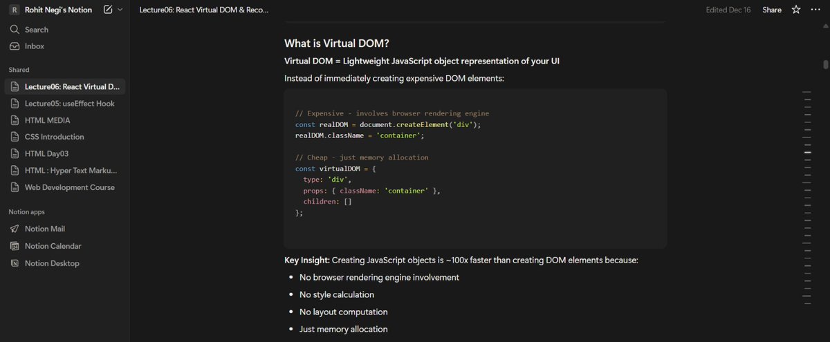 IamAni_0709's tweet photo. Day 115 #FullStackWebDevCourse #ProjectDefense, read about the Virtual DOM
Courtesy: @rohit_negi9
Project Defense Playlist Link 🔗: https://t.co/Oke34tjWwZ… https://t.co/XC25TbVagg
