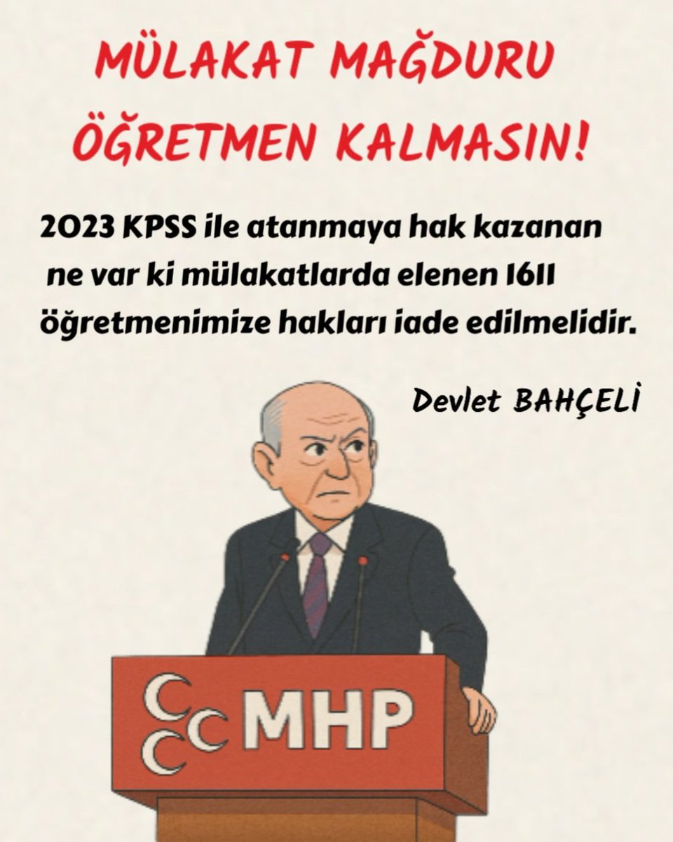 <a href="/tolgaysivrikaya/">Tolgay SİVRİKAYA</a> Haklı olmasaydık bir yılı aşkın süredir umutla mücadele edemezdik istemeye yüzümüz de olmazdı. Allah'a güveniyoruz, Allah adildir. Sn. <a href="/dbdevletbahceli/">Devlet Bahçeli</a>'den çözüm için destek bekliyoruz.
<a href="/dbdevletbahceli/">Devlet Bahçeli</a>
<a href="/MhpTbmmGrubu/">MHP TBMM Grubu #MHP</a> 
<a href="/MHP_Bilgi/">MHP</a>
#MülakatZulmünde416Gün