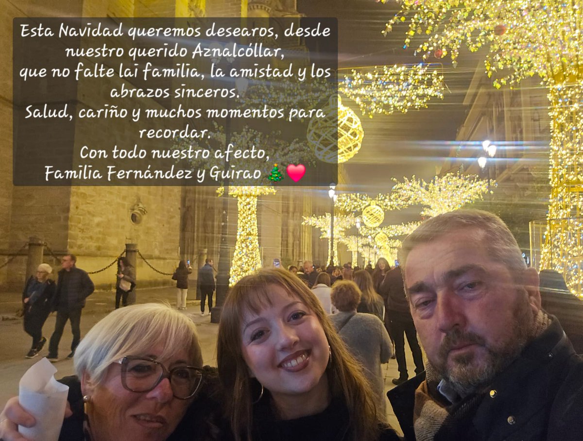 🎄 ¡FELIZ  NAVIDAD! 🇬🇦
Días para estar en familia, recordar a quienes no están y dejar las diferencias.
Creemos en la gente buena, en la solidaridad y en un mundo en paz, sin guerras que rompan familias ni dejen a niños solos.
Desde Aznalcóllar 🇬🇦
Familia Fernández y Guirao 🤍✨