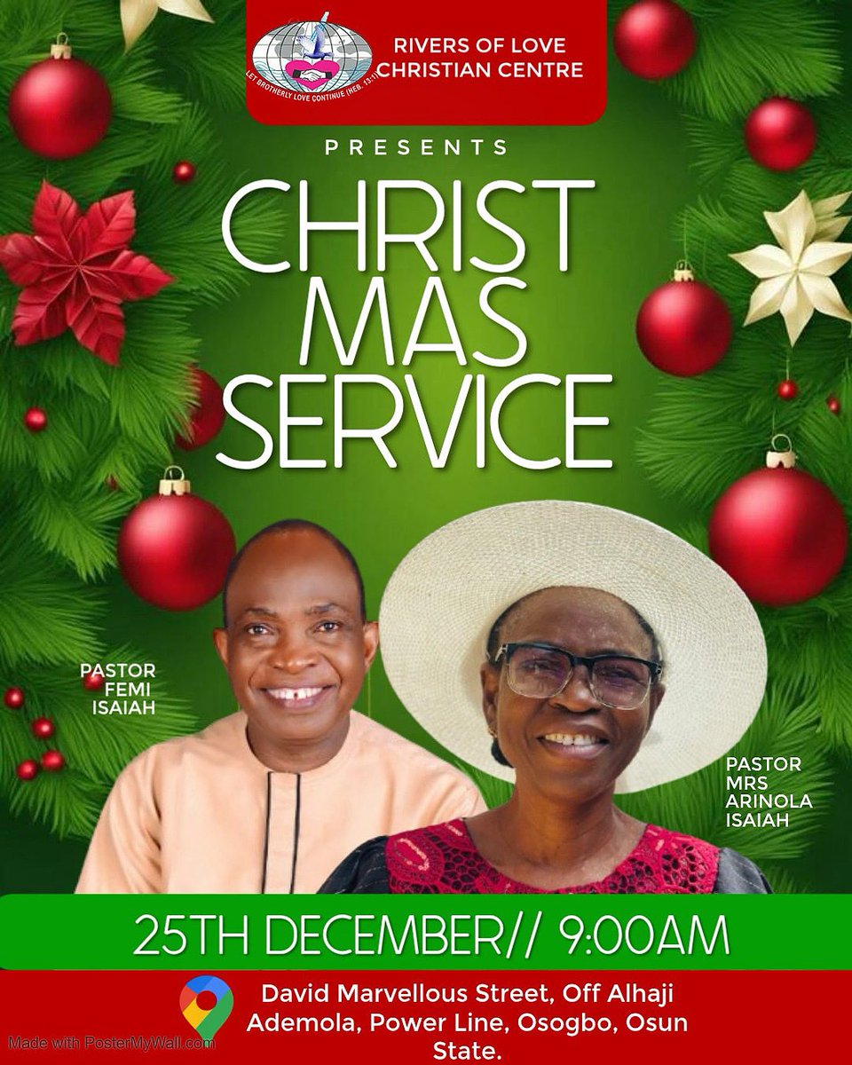 RLCC_LOVE's tweet photo. Join us tomorrow as we celebrate the reason for the season (Jesus Christ)
https://t.co/FafvkD3Jnv
Merry Christmas and Happy new year in advance
#XTrends #Viralvideo #StayFocused #riversoflovechristiancentre #rlcc #SeasonsGreetings #MerryChristmas https://t.co/tzfHLImqh1