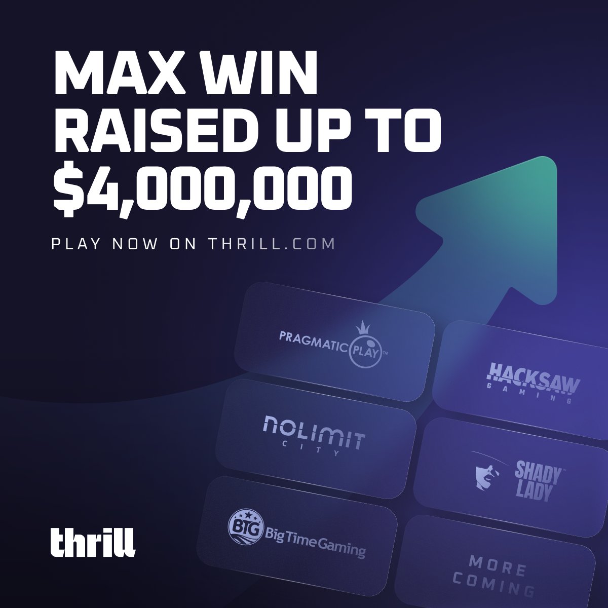 🚀 We've raised the Max Win to $4,000,000 on Pragmatic, Hacksaw, Nolimit, and BTG! Shady Lady's bumped to $2M!

Who is hitting the first $4M max win?