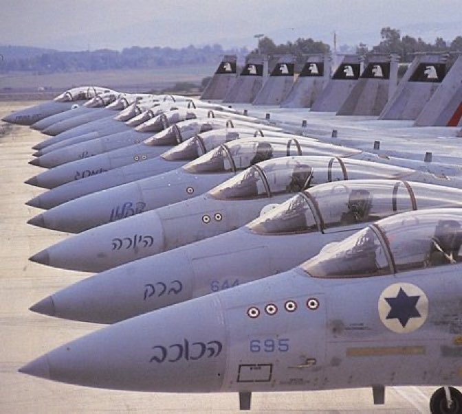 قائد سلاح الجو الإسرائيلي :

"نحلق في سماء الشرق الأوسط بحرية تامة. نفرض سيطرتنا ونقضي على التهديدات الوجودية والناشئة".