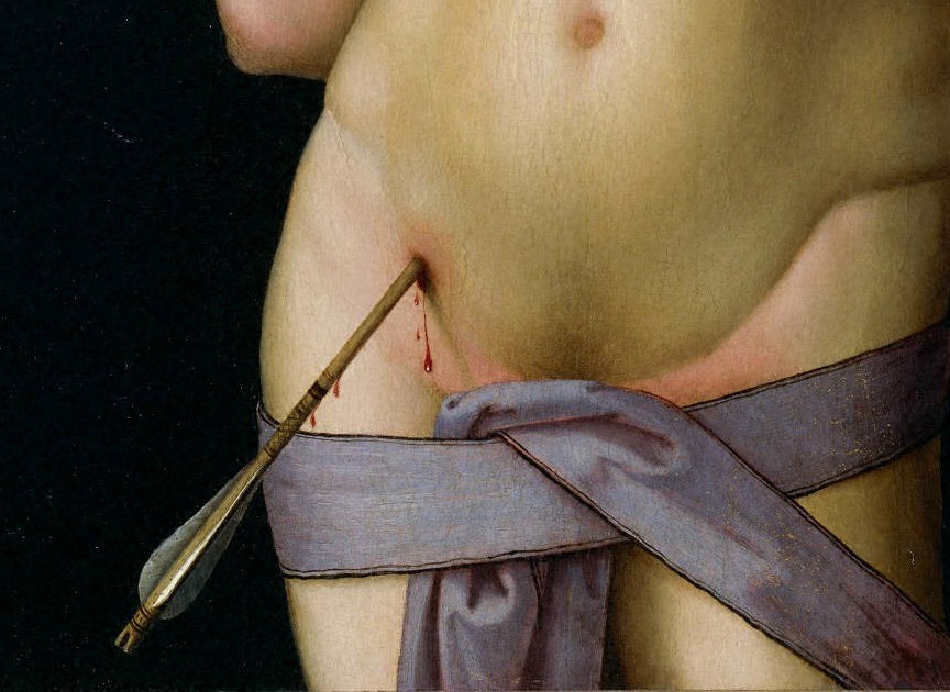 Master of the Greenville Tondo (1454 - 1513) // Saint Sebastian. Detail. 1500 - 1510
