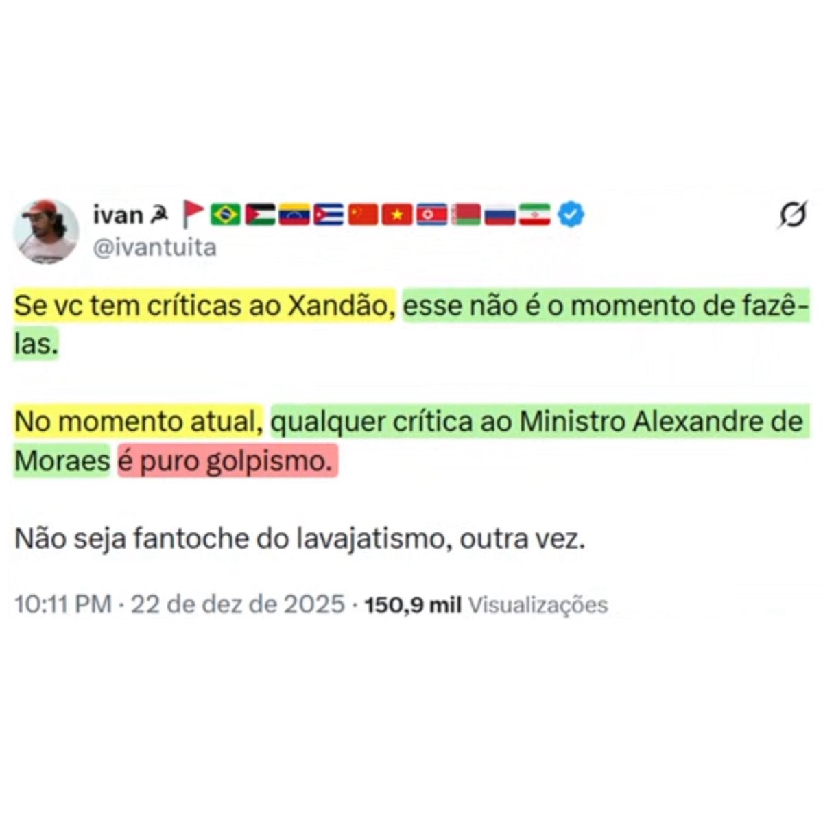 BolsonaroSP's tweet photo. O tipo de pessoa que chama bolsonarista de gado... https://t.co/YIchiOIpME