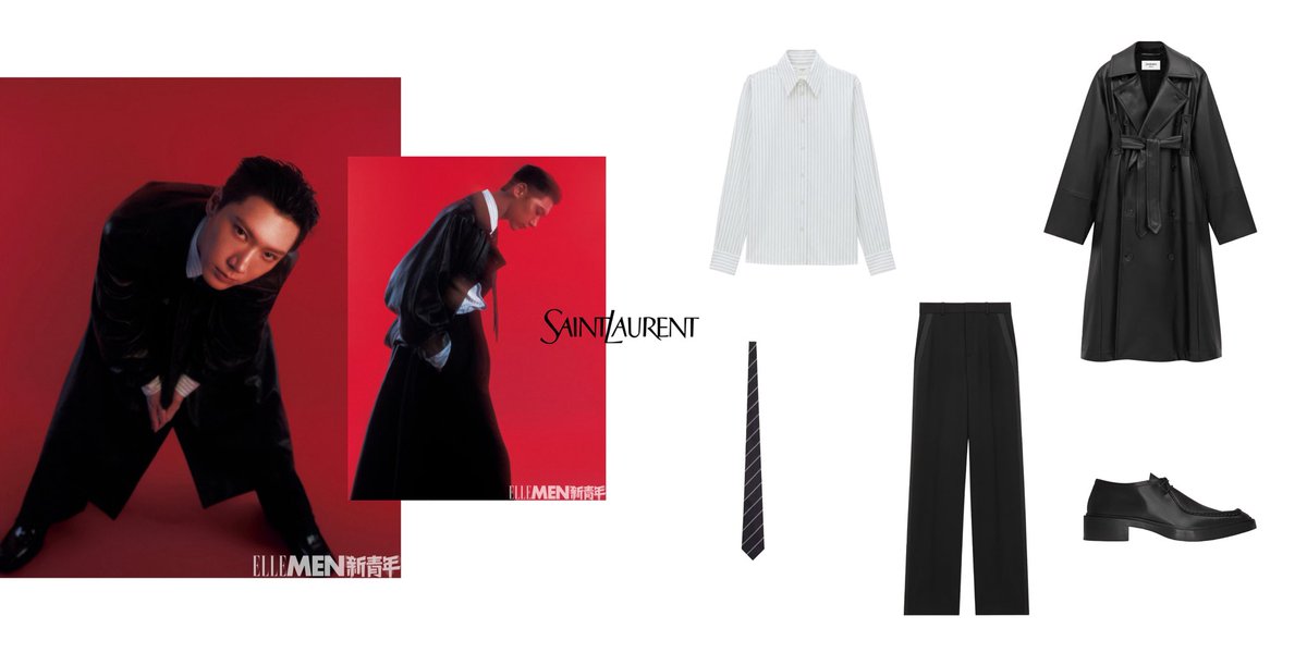 TENzenter's tweet image. #TENxELLEMENFresh 
 Head-to-toe by #SaintLaurentxTEN 

Total look THB 613,450

CASSANDRE SHIRT IN TACK-STRIPE POPLIN
CRAIE NOIR
THB 36,950

LONG COAT IN PLUNGED LAMBSKIN
BLACK
THB 464,000

STRIPED WIDE TIE IN SILK
BLACK, LIGHT BROWN AND OFF WHITE
THB 10,800

HIGH-RISE TUXEDO…