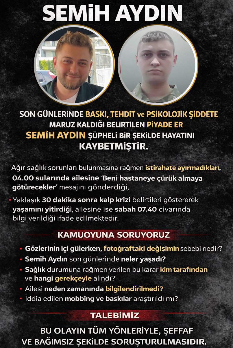 Dostum, kardeşim #semihaydıniçinadalet arıyoruz. 
<a href="/nowtvturkiye/">NOW</a> <a href="/adalet_bakanlik/">T.C. Adalet Bakanlığı</a>