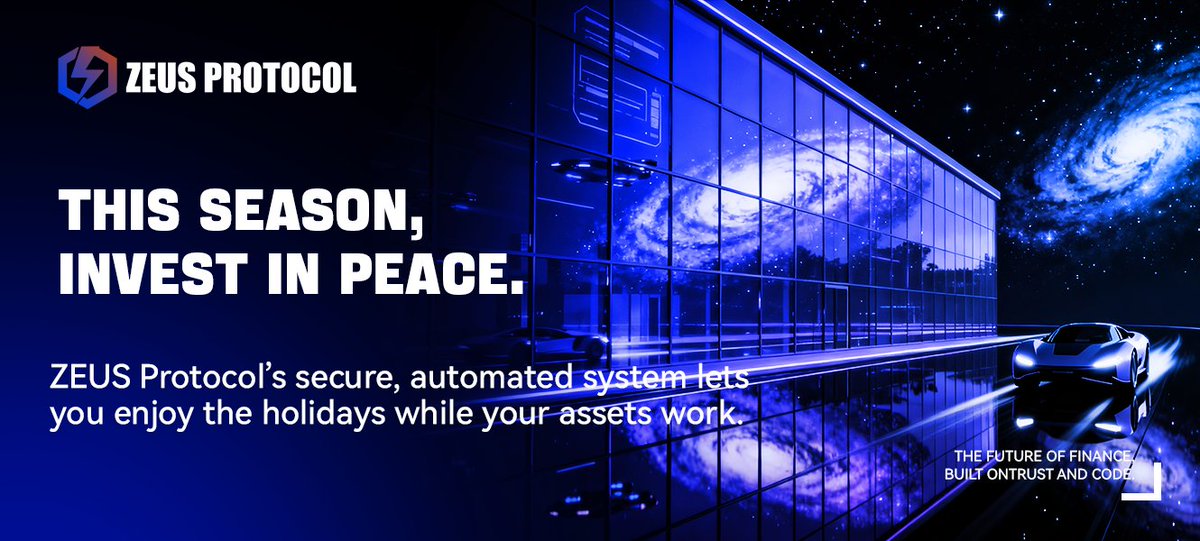 ZeusLabsLimit's tweet photo. 🌟 This season, invest in peace. ZEUS Protocol’s secure, automated system lets you enjoy the holidays while your assets work.

 #HolidayTrading #PeaceOfMind https://t.co/yNFkGEbKlo