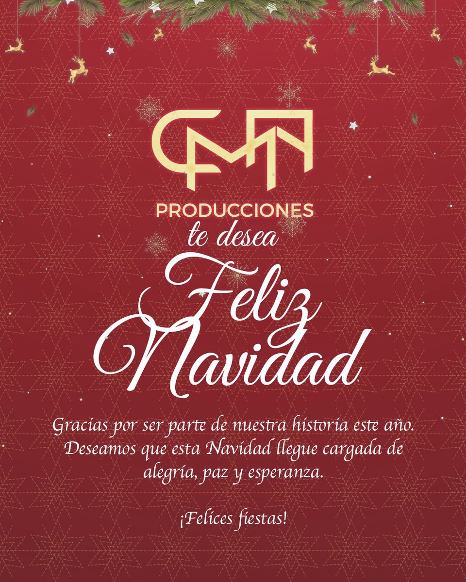 cmaproduccionco's tweet photo. Hoy celebramos esta fecha agradeciendo por lo vivido, por la música, por la gente que siempre está y deseando unión, esperanza y muchos momentos inolvidables. Feliz Navidad 🎄🎅🏻🎶 https://t.co/Rr542v36SH