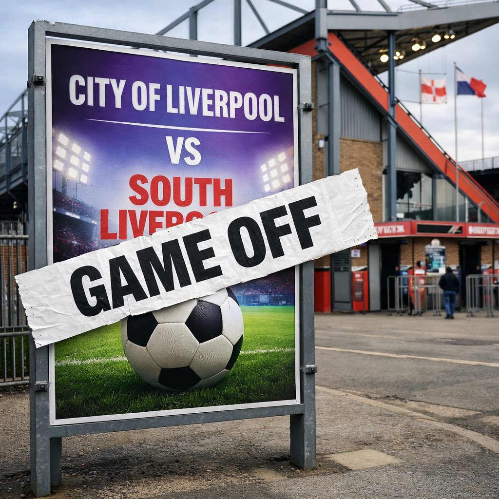 GAME OFF
We have been advised by the <a href="/nwcfl/">The NWCFL ⚽️</a> that our away game at City of Liverpool on Boxing Day is Postponed due to unforeseen circumstances.
Our next game will be a home game vs Wythenshawe FC at Jericho Lane on 3rd January.  We’ll see you all in the New Year.