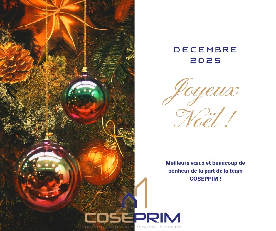 COSEPRIM's tweet image. 🎄 Joyeuses Fêtes de Noël 🎄

Merci pour votre confiance tout au long de l’année.

Que ces fêtes vous apportent joie, paix et réussite.

Nous restons à vos côtés pour vos projets immobiliers.

Joyeux Réveillon, joyeux Noël et belles fêtes de fin d’année ✨🏡