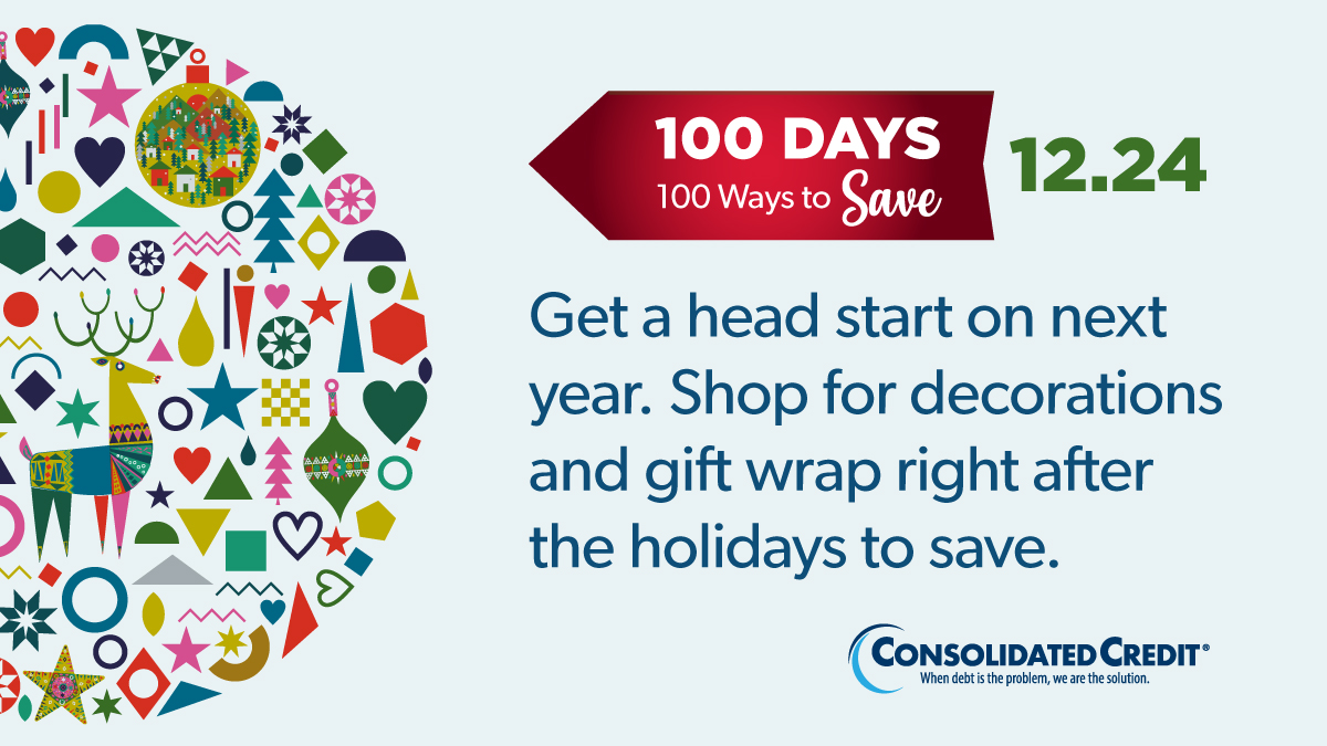 🎄#100Days100Ways Personal Finance Tip of the Day
🙌Tag people, like, share for chance to win $100

💰#WINMONEY #HolidaySavings #ConsolidatedCredit #DebtSucks ☎️1-844-450-1789