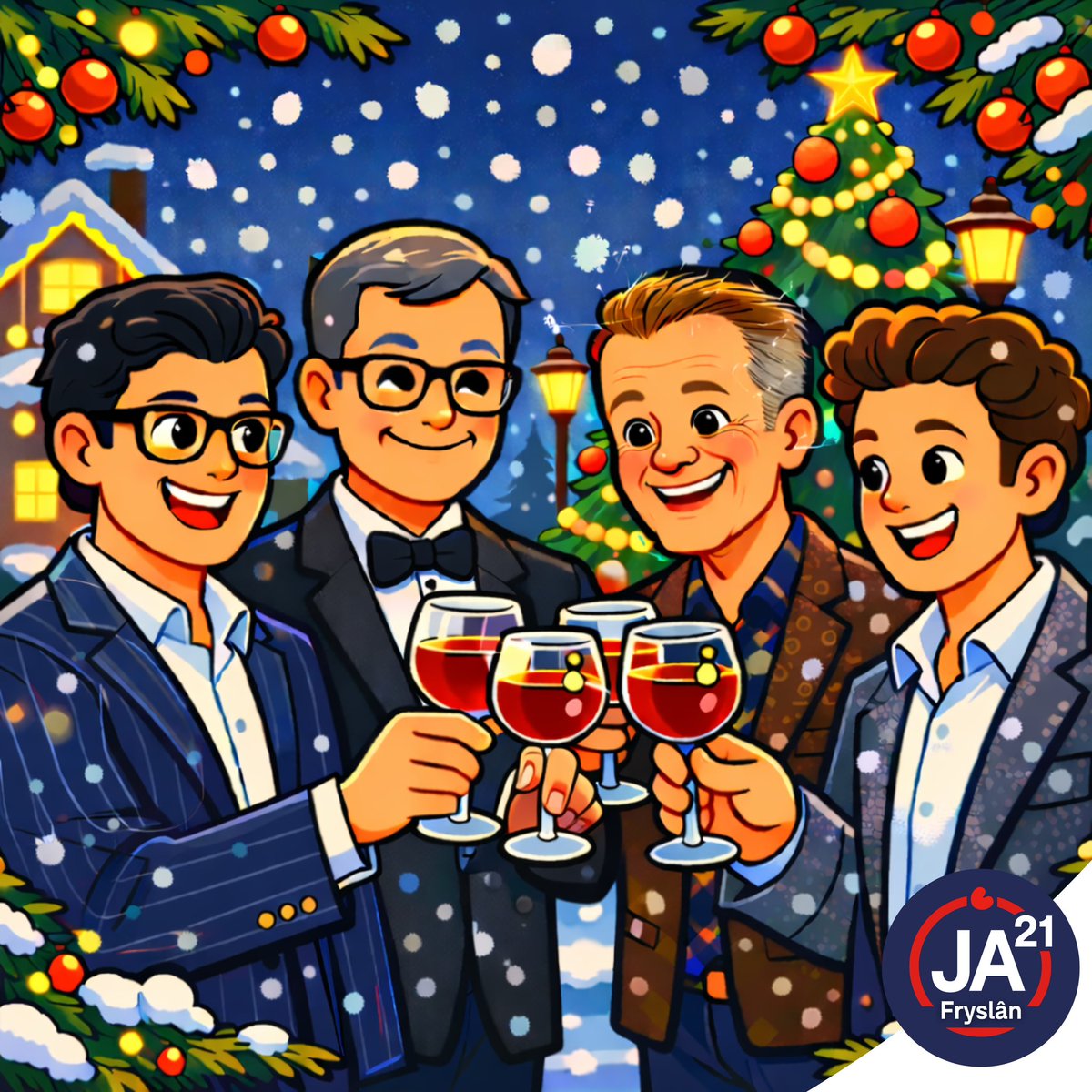 De fractie van JA21 Fryslân wenst iedereen fijne Kerstdagen! 🎄