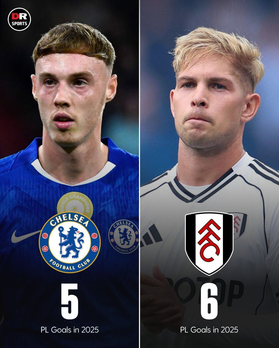 drsportsmedia's tweet image. Will Cole Palmer end 2025 with less Premier League goals than Emile Smith Rowe? 😳

#Chelsea #Fulham #Arsenal