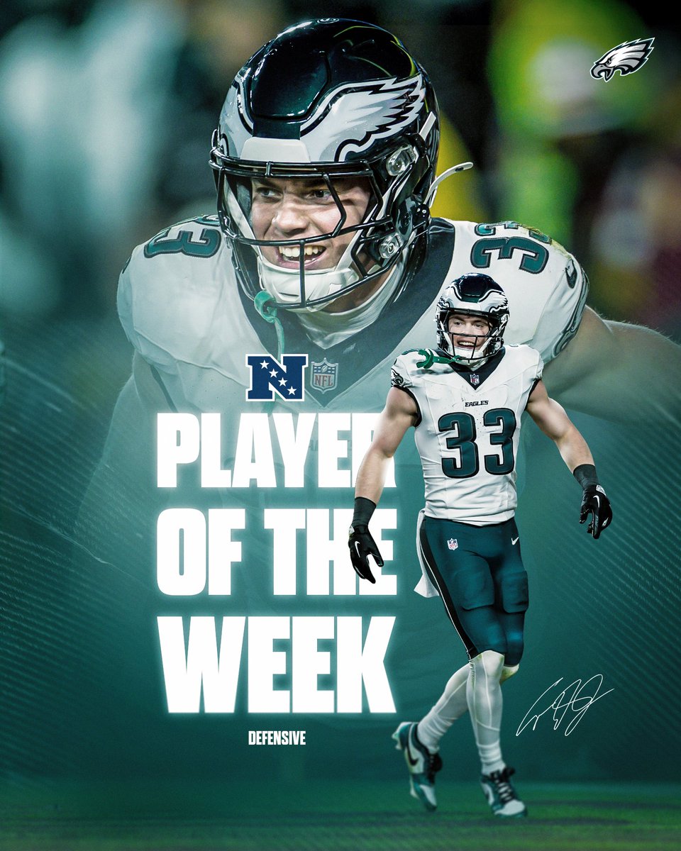COOOOOP 🗣️

Cooper DeJean is your NFC Defensive Player of the Week!