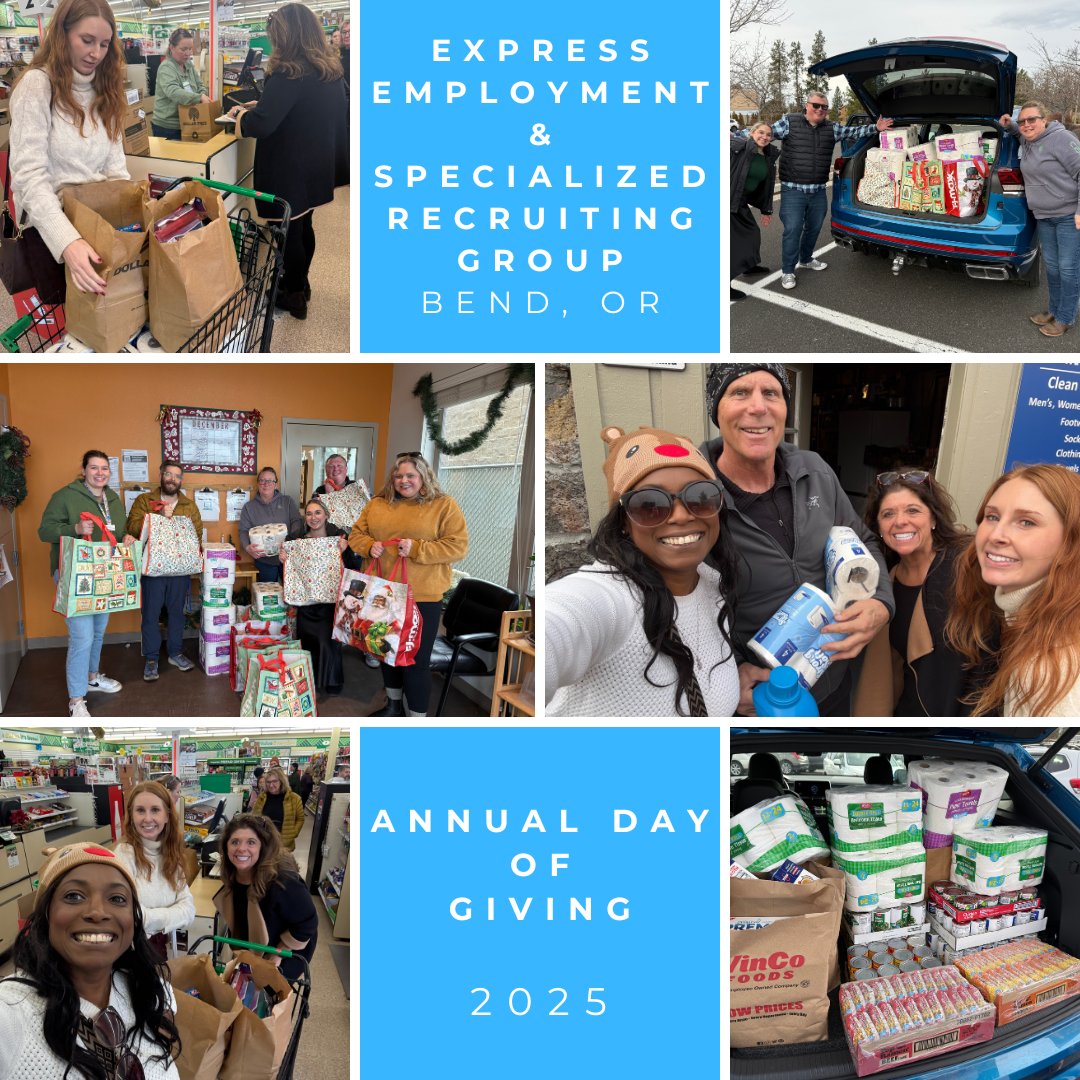 Express_Bend's tweet image. Last week, the team at Express Employment Professionals and Specialized Recruiting Group teamed up for our second Annual Day of Giving. This year we raised and donated over $1000 of goods to The Bethlehem Inn &amp;amp; Shepherd's House Ministries. #Community #GivingBack #Teamwork