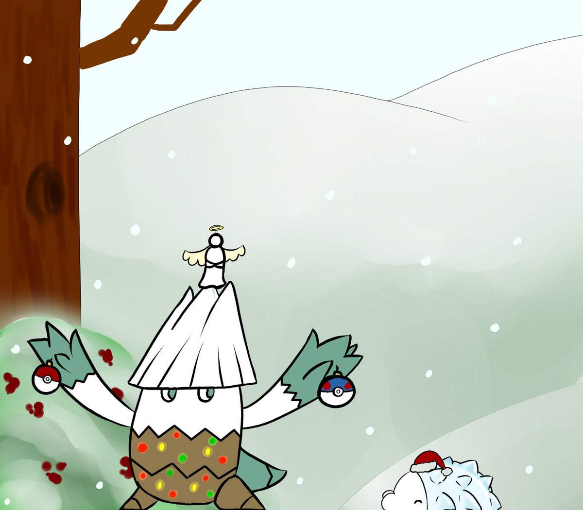 Snom and Snover feeling ✨f e s t i v e✨ #Pokémon