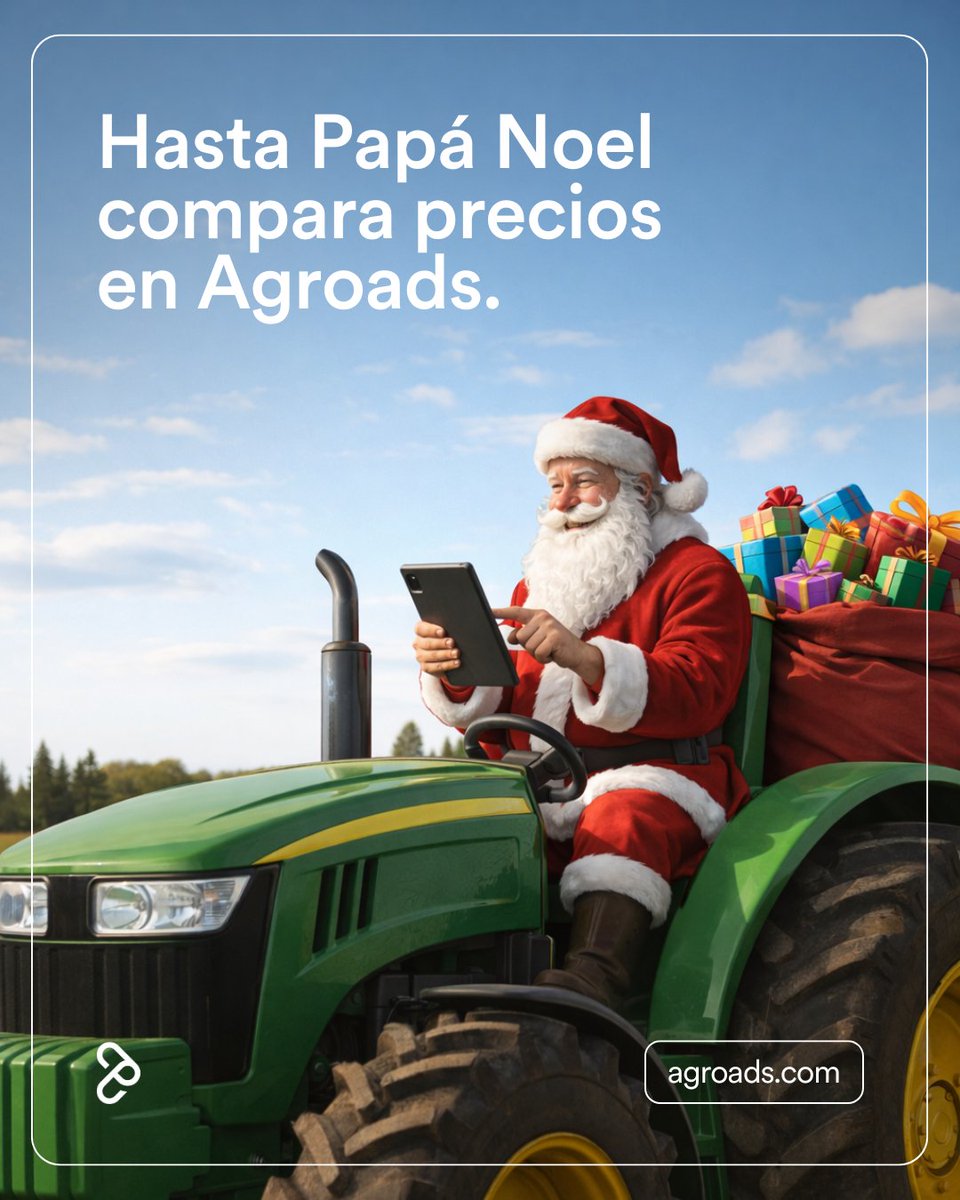 Agroads's tweet image. Papá Noel también busca buenos negocios🎅💻
¡Feliz Navidad!
Que sean unas fiestas llenas de oportunidades, logros, risas y buenos momentos.

#Agroads #NavidadAgro #CampoArgentino #campo #campoargentino