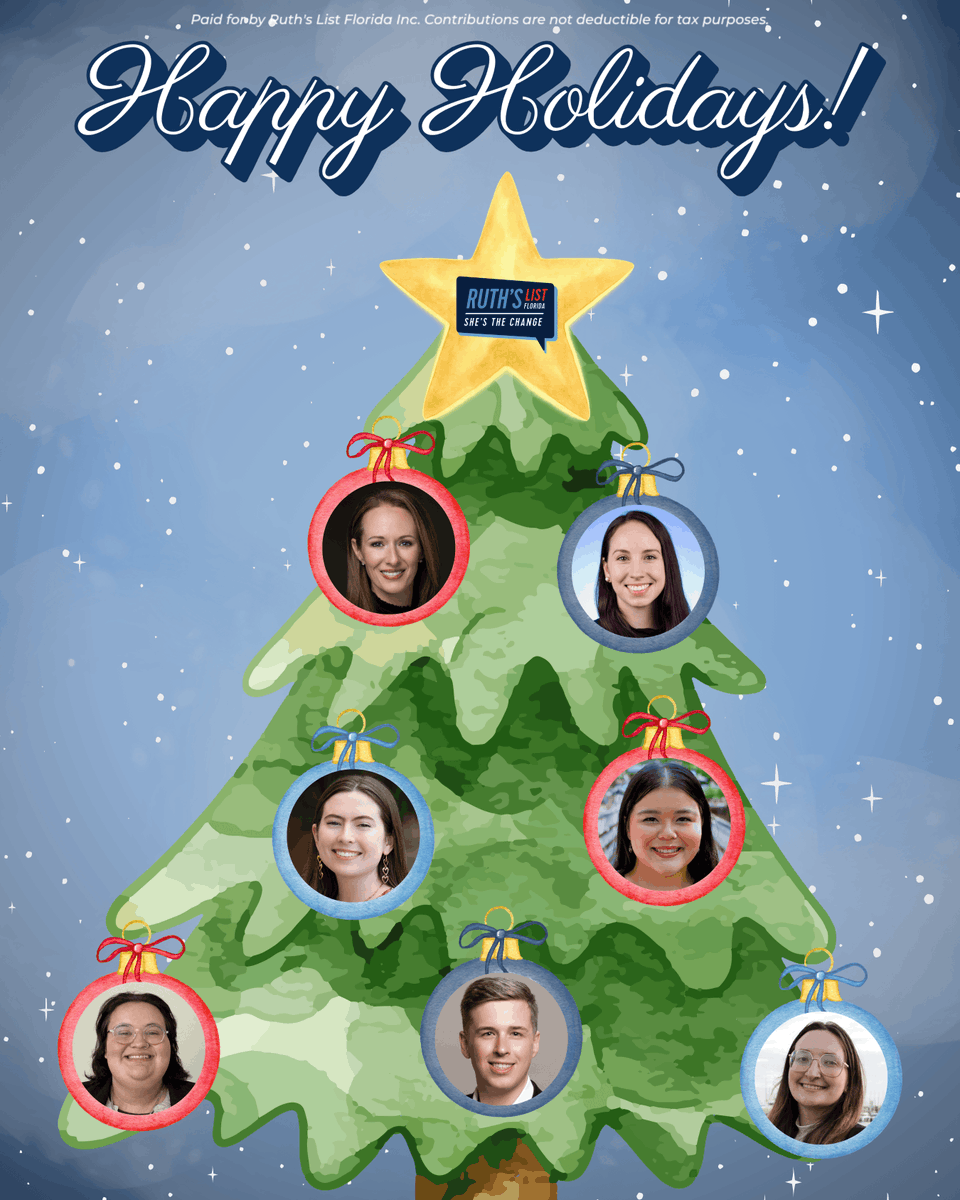 RuthsListFL's tweet photo. Our team at Ruth's List Florida wishes all a merry and bright holiday season! 🎄⭐

#ShesTheChange https://t.co/9KuEXKkP0a