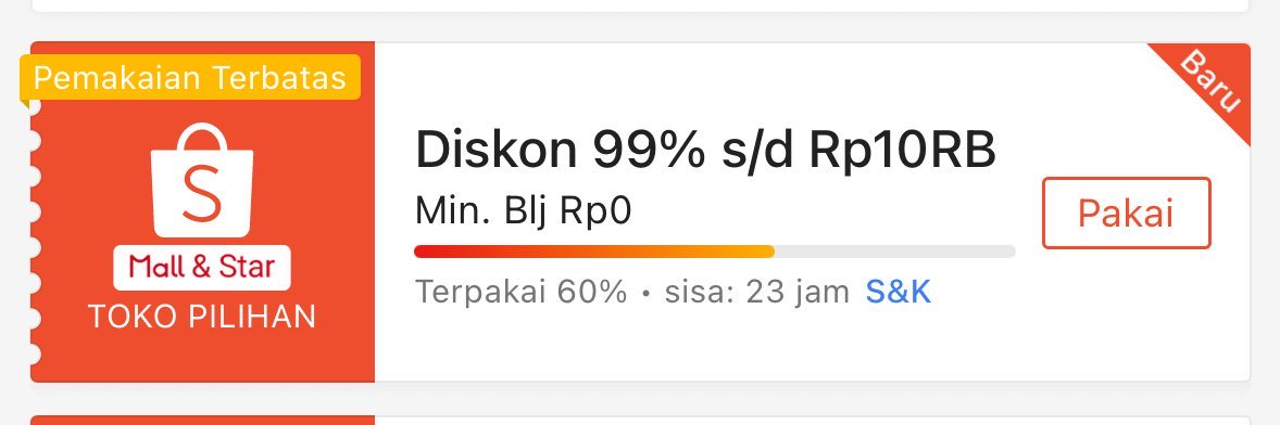 Kode: SHOPBACKGAJIANNWY11S

Input kode disini
s.shopee.co.id/qZTpcSzTe