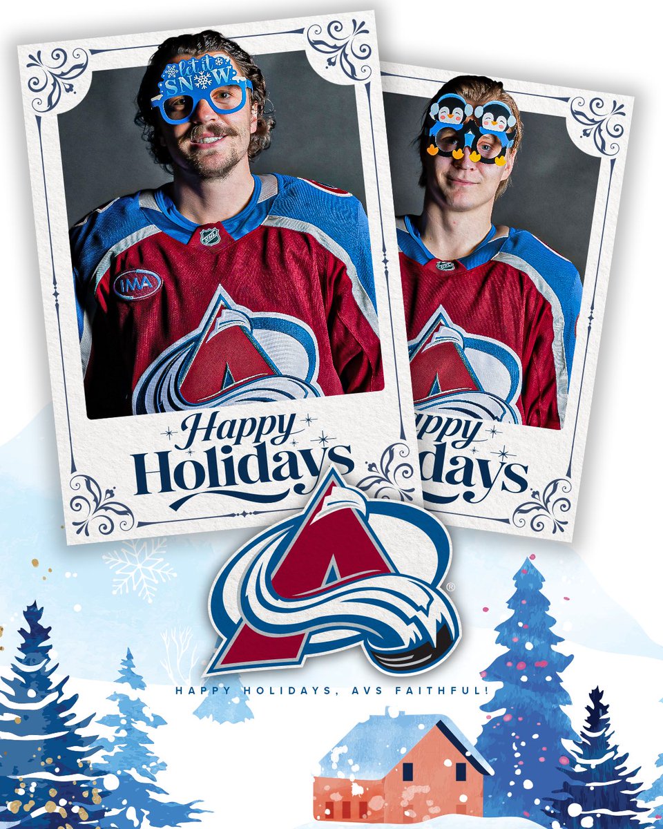 Avalanche's tweet photo. Feelin’ the festive spirit. Happy holidays from us to you, Avs faithful! https://t.co/VueNOo6nCD