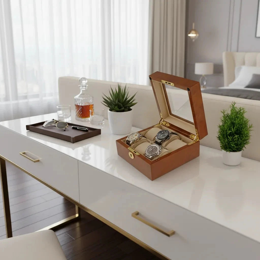 aevitas_uk's tweet image. Elevate your collection with our Burl Walnut Watch Box. Securely store 6 watches in style with a thoughtfully arranged interior. Perfect for collectors who value elegance and function. £159.95. #WatchStorage #LuxuryStyle aevitas-uk.co.uk/products/watch…