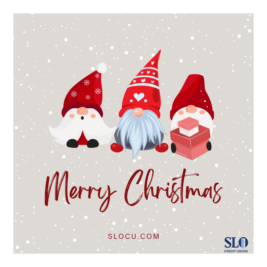 Wishing you a holiday season that's as cozy as a warm fire and as comforting as a favorite blanket ❤️💚  Merry Christmas to all and to all a good day &amp; night 🎅🥛🍪🎄  #slocreditunion