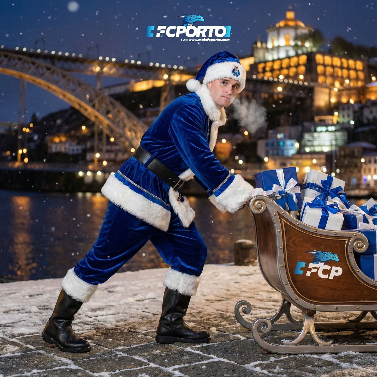 Farioli deu folga e o Froholdt, para esticar as pernas, vai aproveitar para substituir o Pai Natal este ano. 🎄 🎁 

Feliz Natal a todos os +Portistas 💙