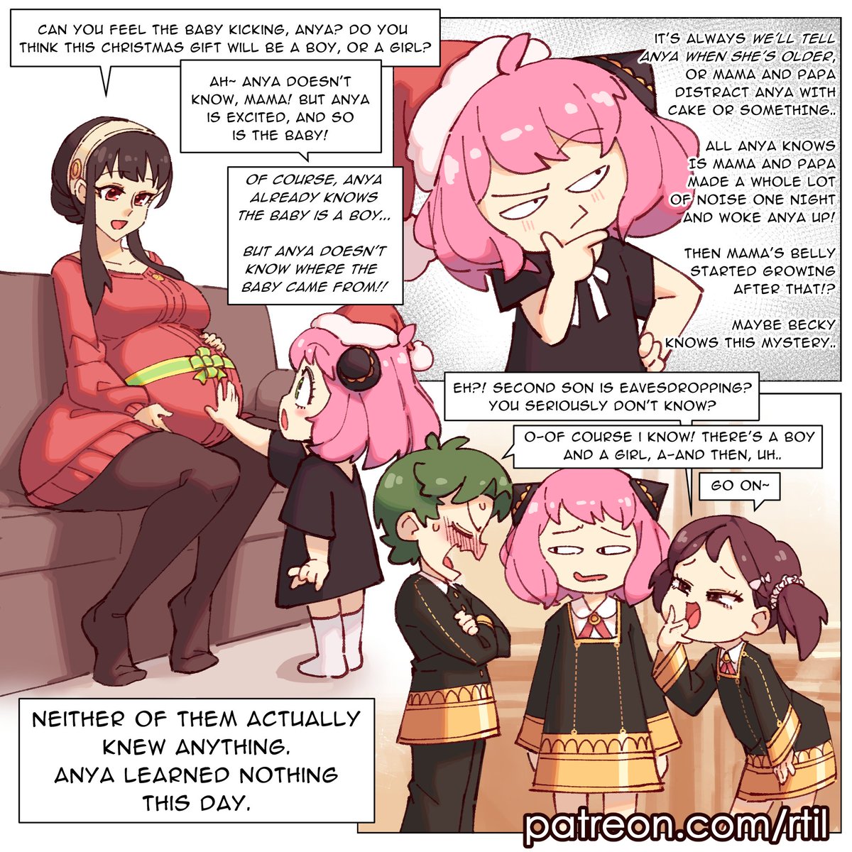 rtil's tweet image. Merry Christmas! 

Here's a one page Spy x Family comic to celebrate one very big Christmas gift for the Forger family.