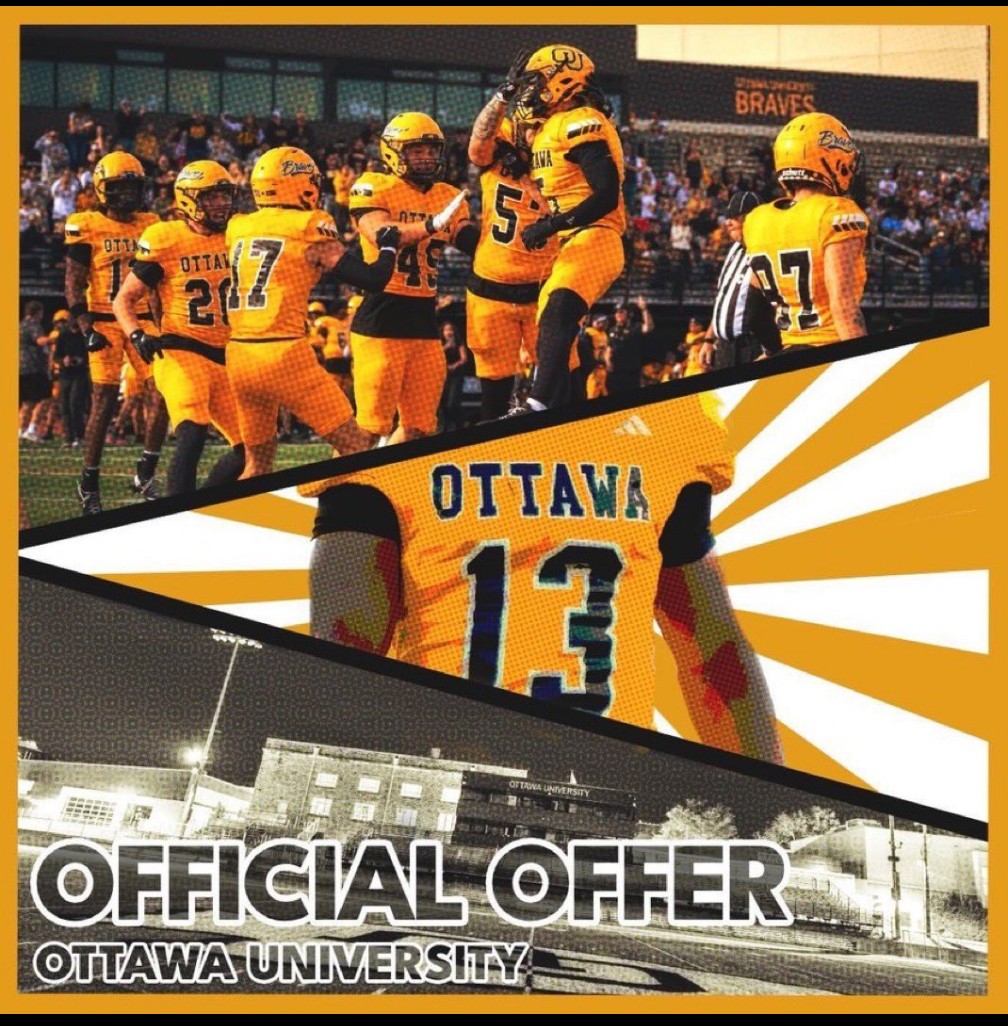 TakeoHibler25's tweet image. Blessed to receive an offer from Ottawa University!
@OttawaBravesFB @CoachSCDub @rcoachg @wesholcombe14 
@klgosse