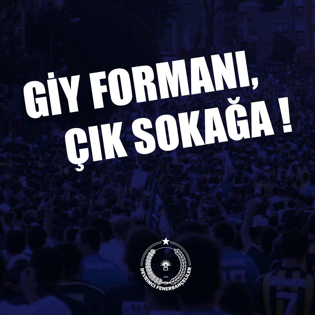 GİY FORMANI ÇIK SOKAĞA!

Bugün sokağa adalet için, onurumuz için, Fenerbahçe için çıkıyoruz!

Susturulmak istenen sadece bir başkan değil, bir camiadır.
Bu forma sadece renk değil, direniş taşır!

Formanı, atkını, şapkanı giy; işine, okuluna, sokağa öyle çık!
Biz buradayız, hep