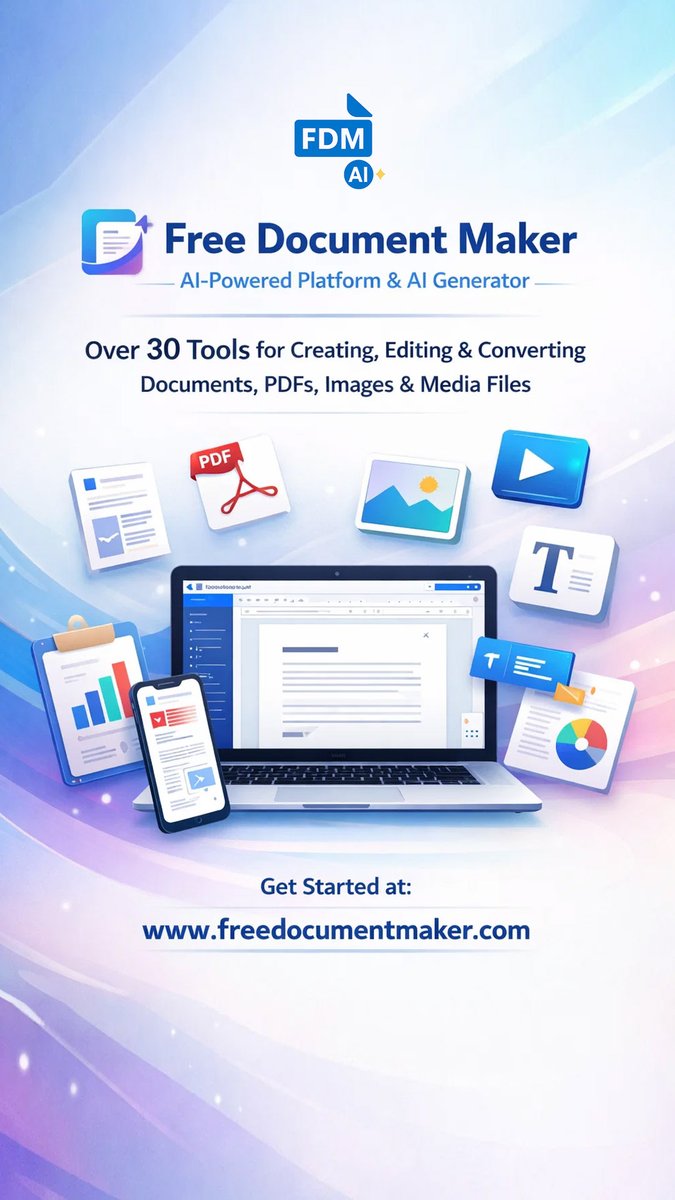 freedocmaker's tweet photo. Free Document Maker is an AI-powered platform with 30+ free tools to create, edit, and convert documents, PDFs, images, and media — no signup, no watermark.
👉 https://t.co/nbCp681eqm

#FreeDocumentMaker #AITools https://t.co/bXlbg7M1bd