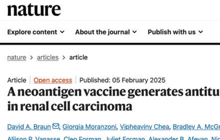DrChoueiri's tweet photo. 4/ Our very own @BraunMDPhD’s personalized neoantigen vaccine in high-risk ccRCC in @Nature (Work from #WuLab @DanaFarber who pioneered that technology). Hits driver mutations (VHL, PBRM1, BAP1, KDM5C, PIK3CA) & generates durable T-cell expansion and tumor recognition. 0/9 recurrences at ~40 months. Promising adjuvant therapy in RCC!
@DanaFarber @DanaFarber_GU @Yale
https://t.co/BdbKJqMKOw