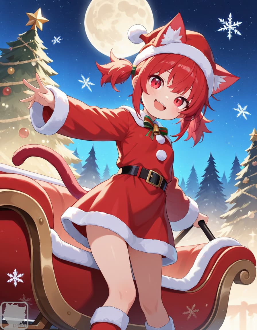 Merry Christmas!🎄(12/25) あかねこちゃんのクリスマスイラスト、本日