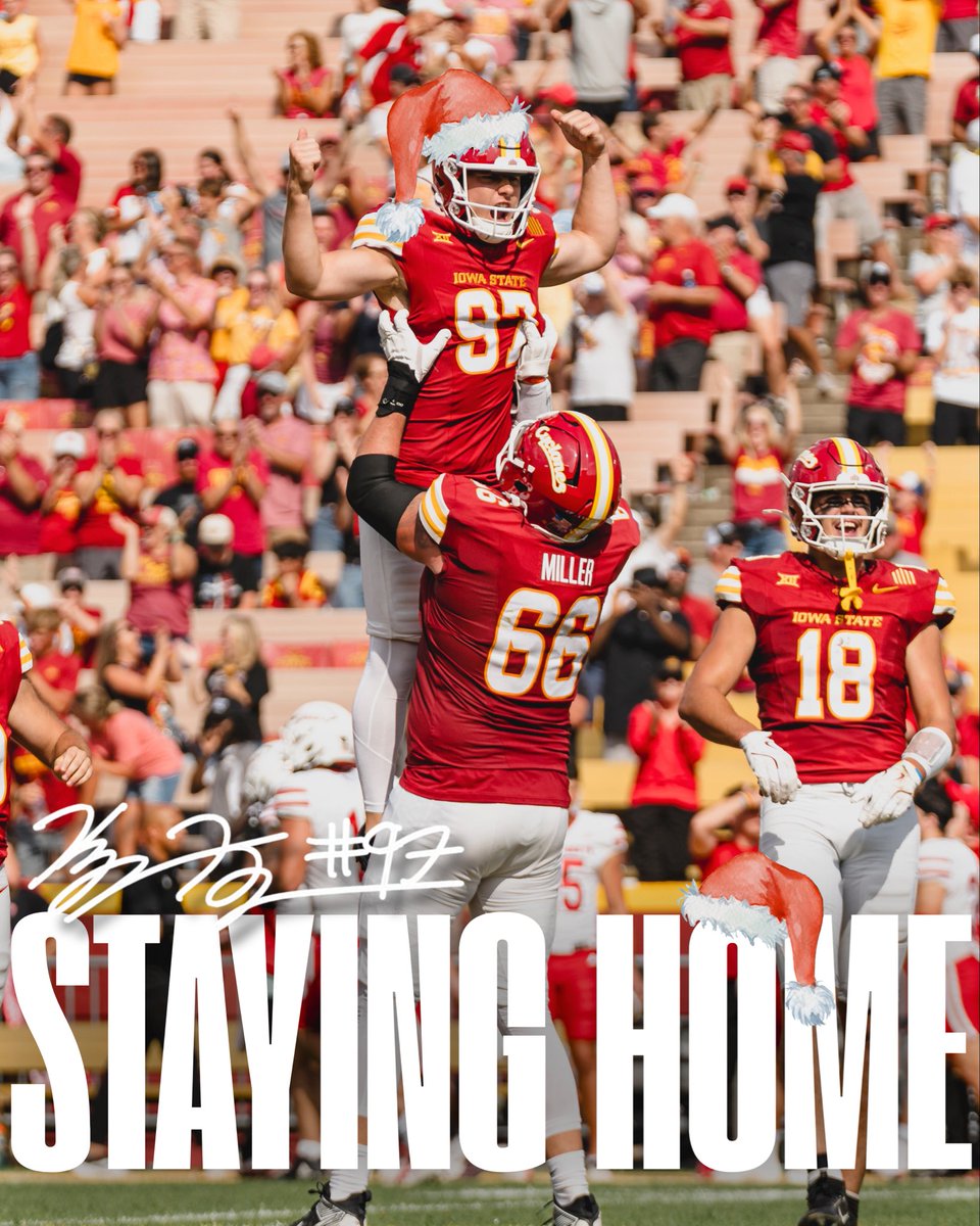 konrardy_kyle's tweet image. Merry Christmas, Cyclone Nation! Thank you @ISURogers3 @CycloneFB @CoachRobGrande @Coach_Roehl 

Loyal Sons Forever True❤️🌪️