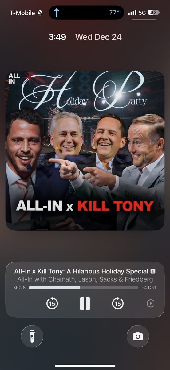 Happy Holidays everyone! <a href="/theallinpod/">The All-In Podcast</a> <a href="/KILLTONY/">#KILLTONY</a>. Probably the most versatile podcast I listen to.