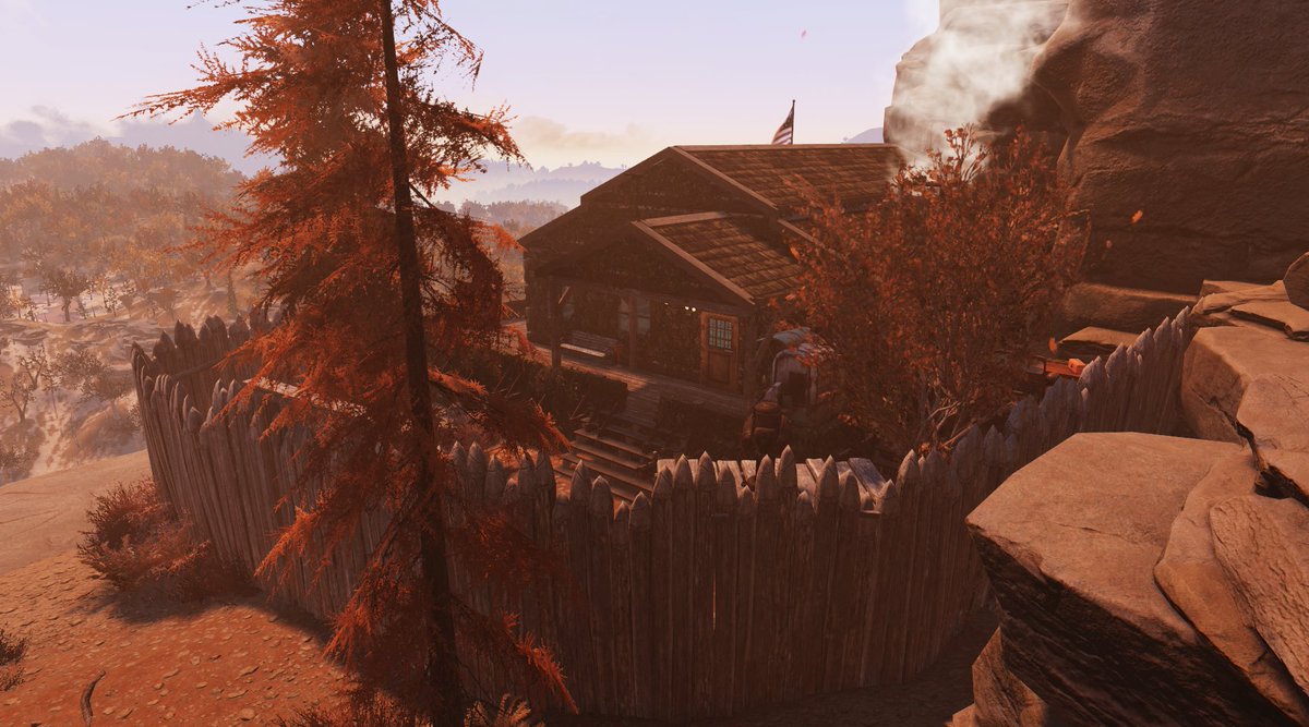 BioWagon's tweet photo. Just finished making my camp in Fallout 76! What is everyone’s opinions on the build 

#fallout #fallout76 #campbuild #bethesda https://t.co/SgsckD3ljO