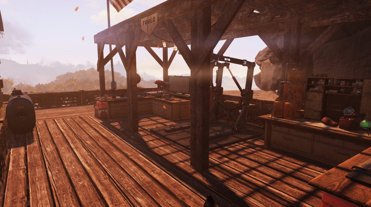 BioWagon's tweet photo. Just finished making my camp in Fallout 76! What is everyone’s opinions on the build 

#fallout #fallout76 #campbuild #bethesda https://t.co/SgsckD3ljO