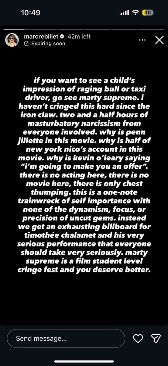 Marc Rebillet sounds triggered after watching Marty Supreme