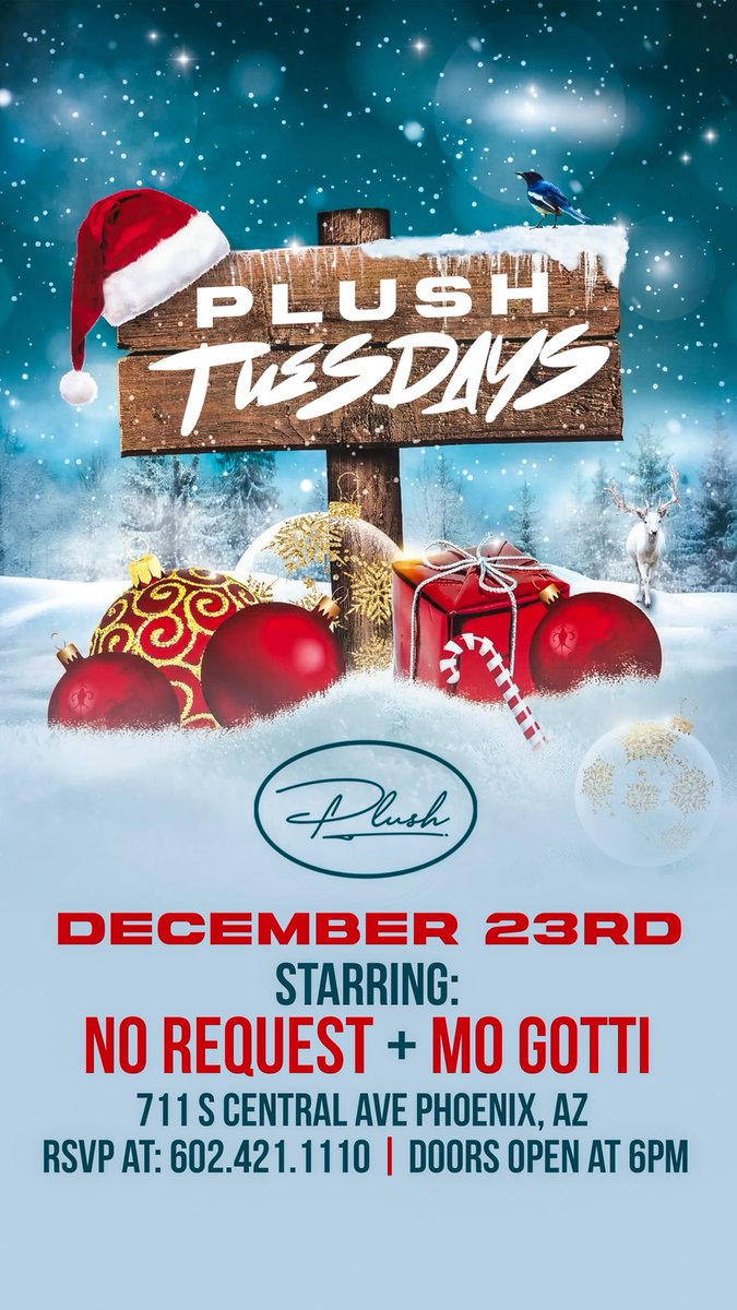 🎨: <a href="/jhow5O1/">J How</a> 
🎄: “Plush Tuesdays: 12/23” Flyer
📍: Phoenix, AZ
#CreatedByJHow #DigitalTrapStar