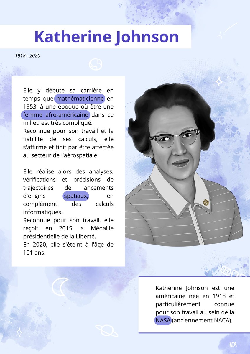 Premier portrait d'une femme scientifique qui a marqué l'histoire. J'ai  repris une personne dont j'avais déjà parlé, avant de vous présenter des  femmes françaises et contemporaines 👩‍🔬🪐📐

Est-ce que vous la connaissiez ?