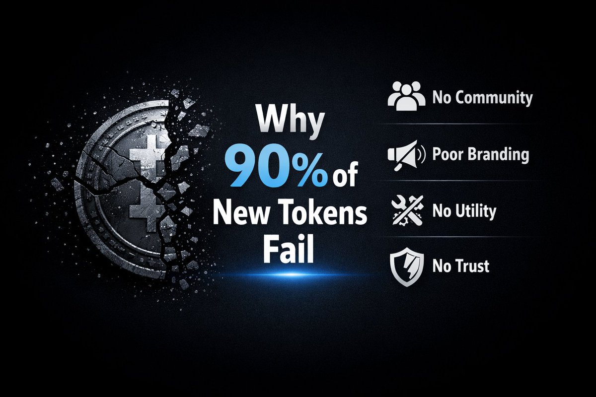 Dan_wildernq's tweet image. 90% of new tokens fail.

Not because of code but because of trust &amp;amp; branding.
#VideoEditing #Web3Design #Web3 #Crypto #BuildInPublic #Startups